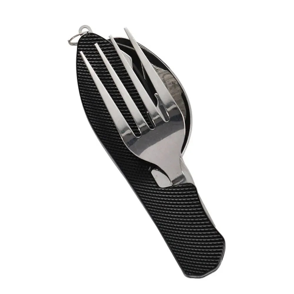 Folding Camping Cutlery Set — Knife, Fork & Spoon