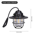 Retro Hanging Camp Lantern — 1200mAh Rechargeable