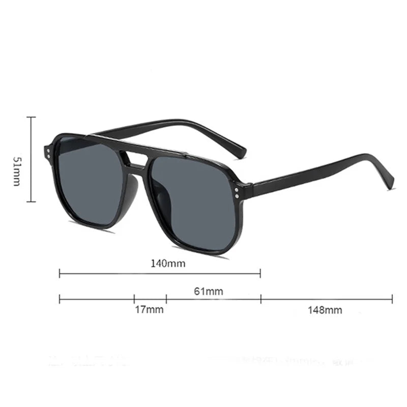 Oversized Square Sunglasses — Black UV400