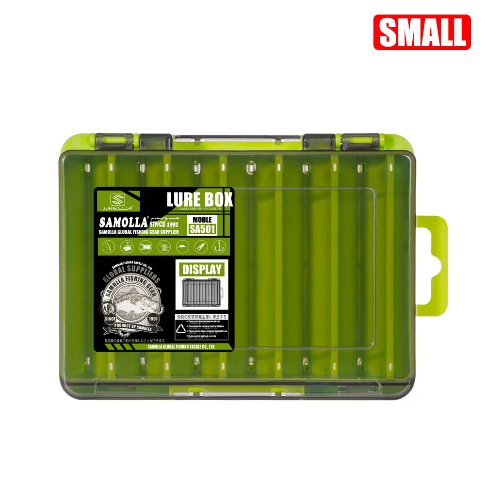 Double-Sided Fishing Tackle Box — 14 Compartments