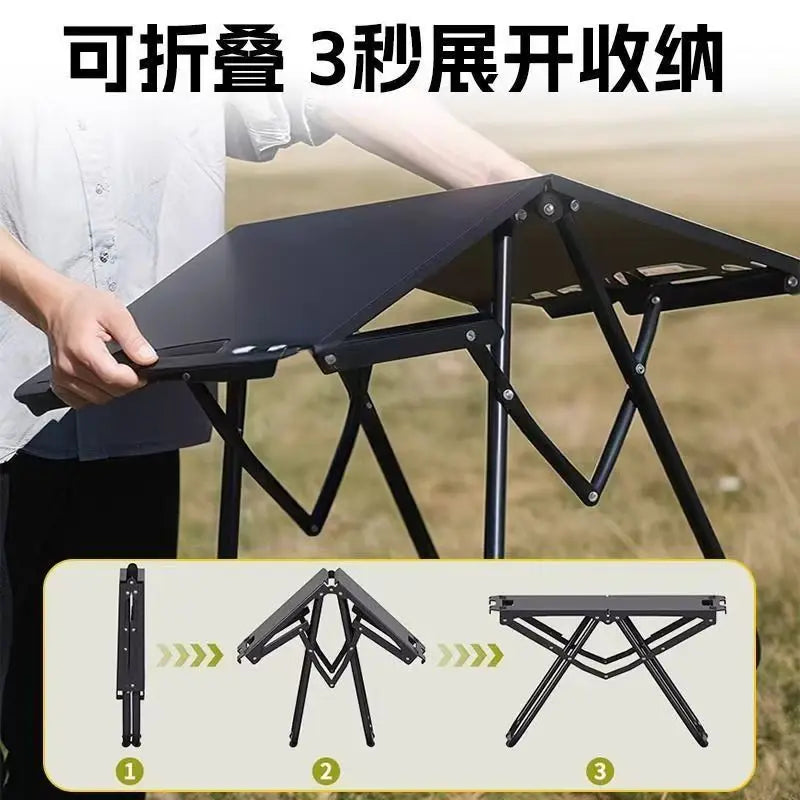 Foldable Stainless Steel Camping Dining Table