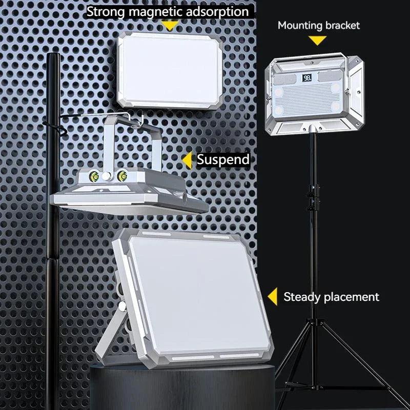 High-Power Rechargeable LED Camping Spotlight