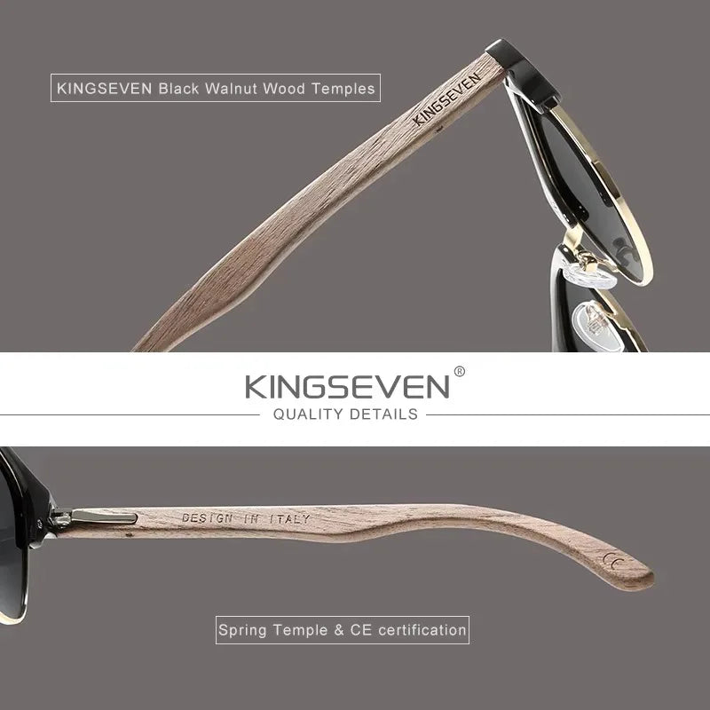 Wood Frame Polarized Sunglasses — UV400