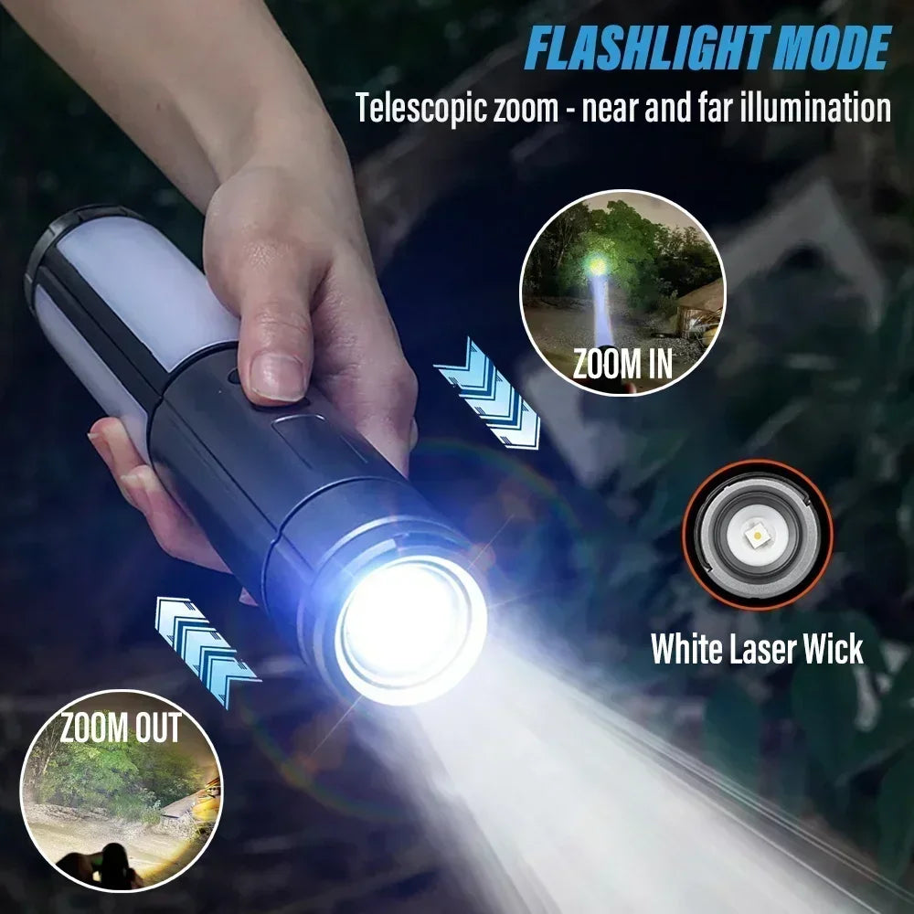 Telescopic LED Camping Flashlight & Lantern