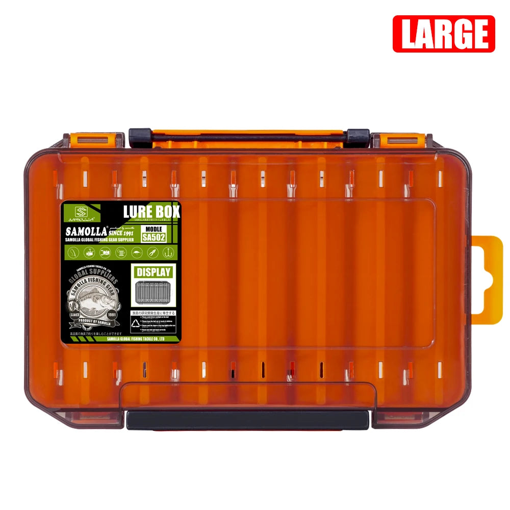 Double-Sided Fishing Tackle Box — 14 Compartments