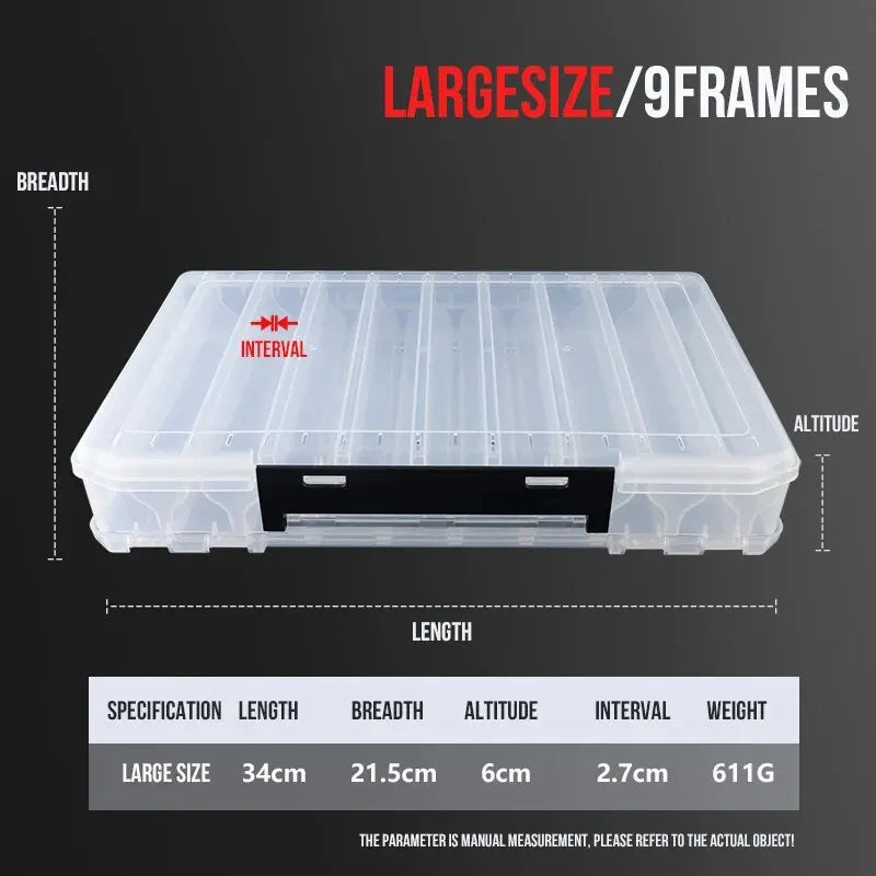 Double-Sided Large Fishing Tackle Box