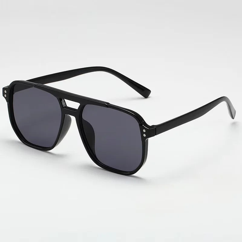 Oversized Square Sunglasses — Black UV400