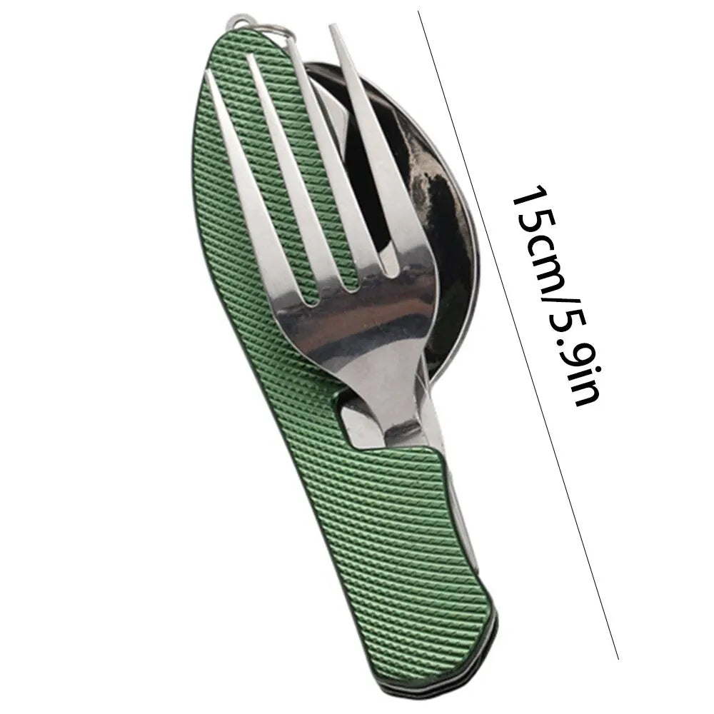 Folding Camping Cutlery Set — Knife, Fork & Spoon