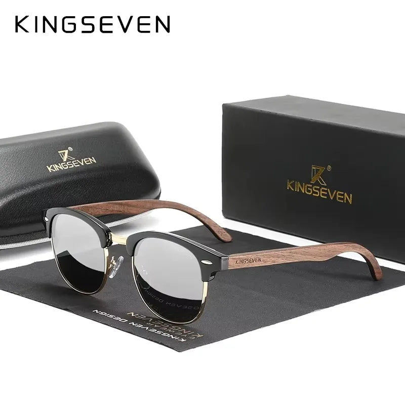 Wood Frame Polarized Sunglasses — UV400