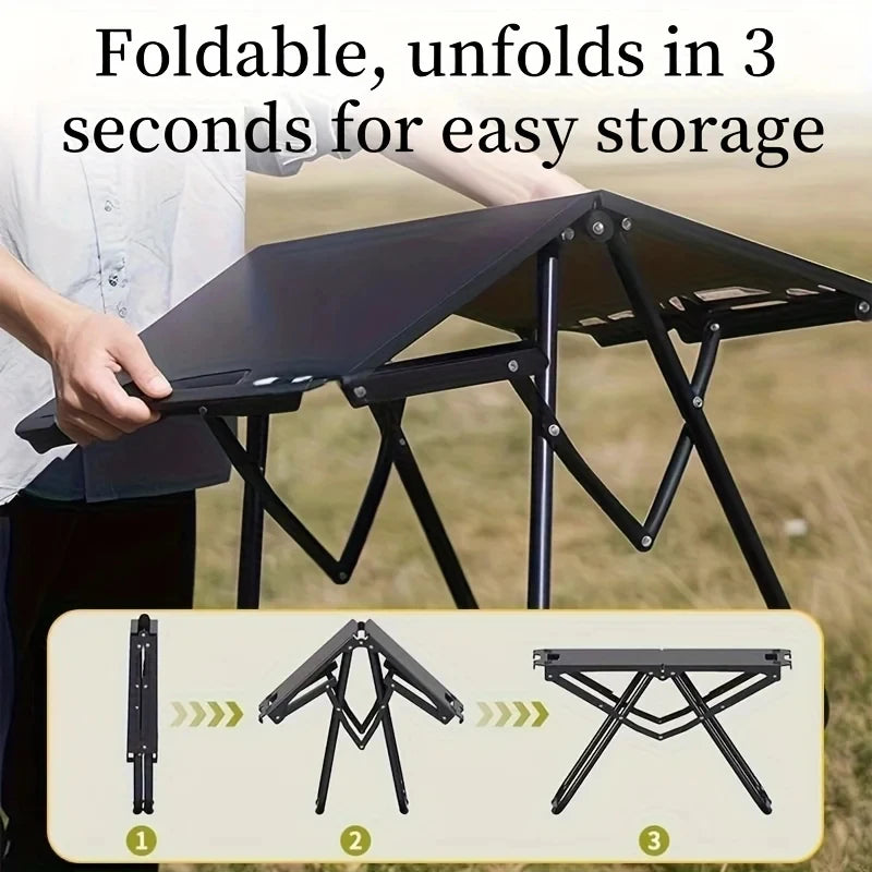 Foldable Carbon Steel Camping & Picnic Table