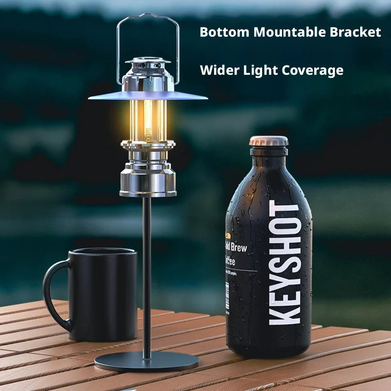 Vintage LED Camping Lantern — Rechargeable