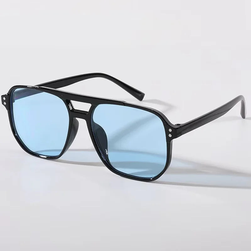 Oversized Square Sunglasses — Black UV400