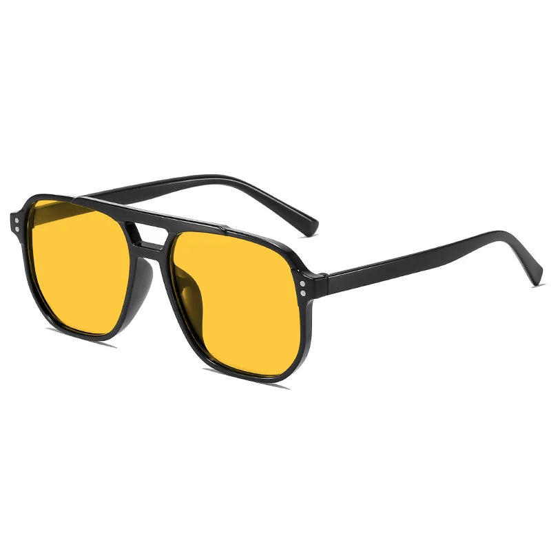 Oversized Square Sunglasses — Black UV400