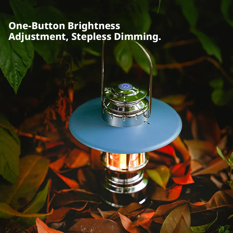 Vintage LED Camping Lantern — Rechargeable