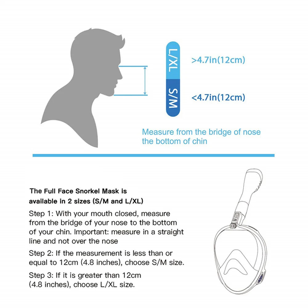 Full Face Snorkel Mask — 180° Panoramic View