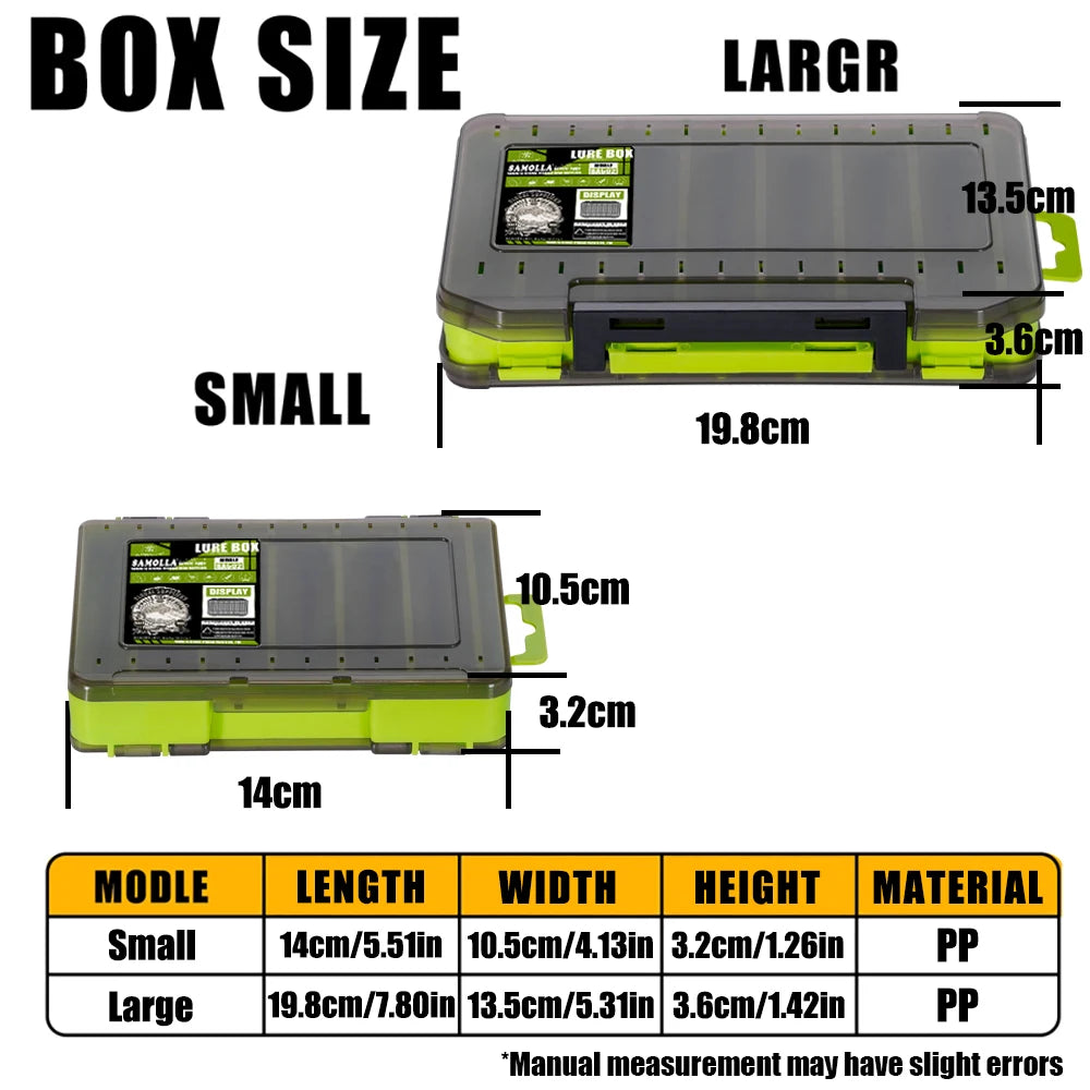 Double-Sided Fishing Tackle Box — 14 Compartments