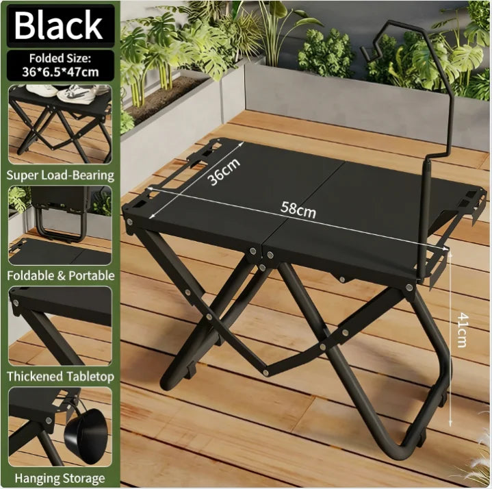 Foldable Carbon Steel Camping & Picnic Table