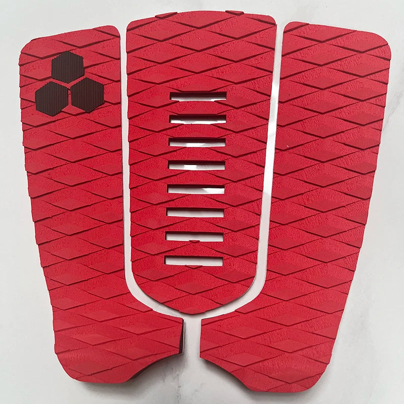 Surfboard Traction Pad Set — Black & Red
