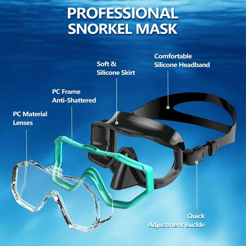3-Window Panoramic Scuba Diving Mask