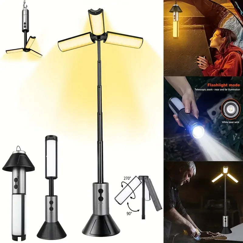 Telescopic LED Camping Flashlight & Lantern