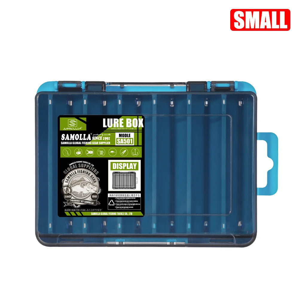 Double-Sided Fishing Tackle Box — 14 Compartments