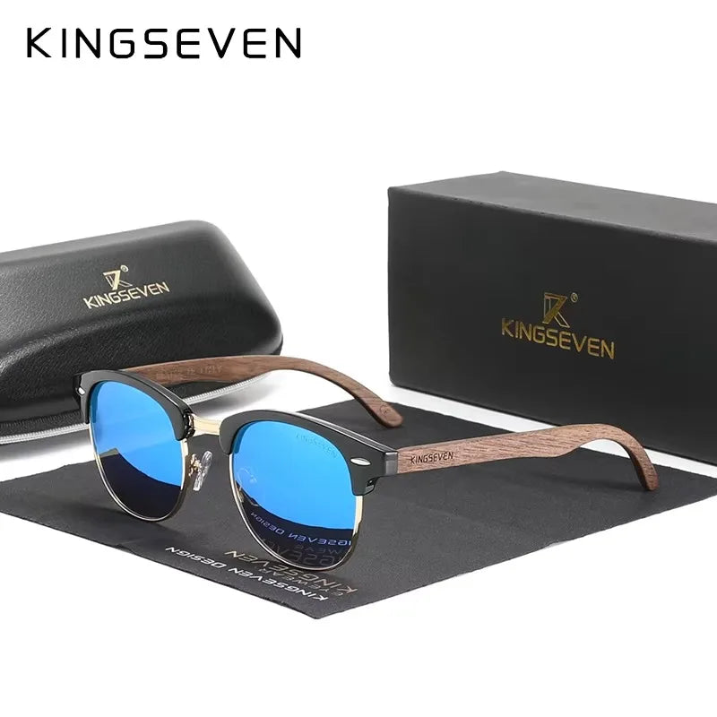 Wood Frame Polarized Sunglasses — UV400