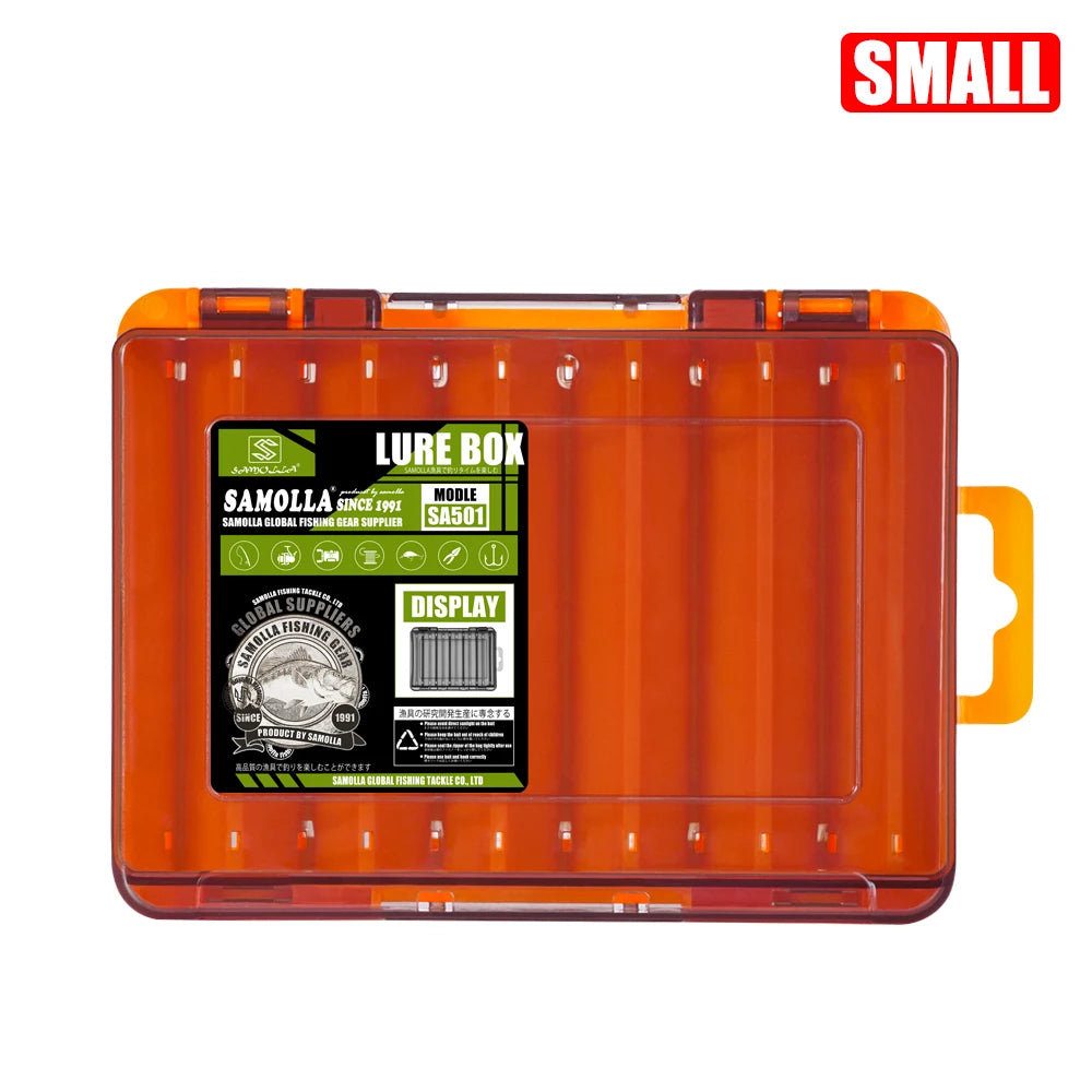 Double-Sided Fishing Tackle Box — 14 Compartments