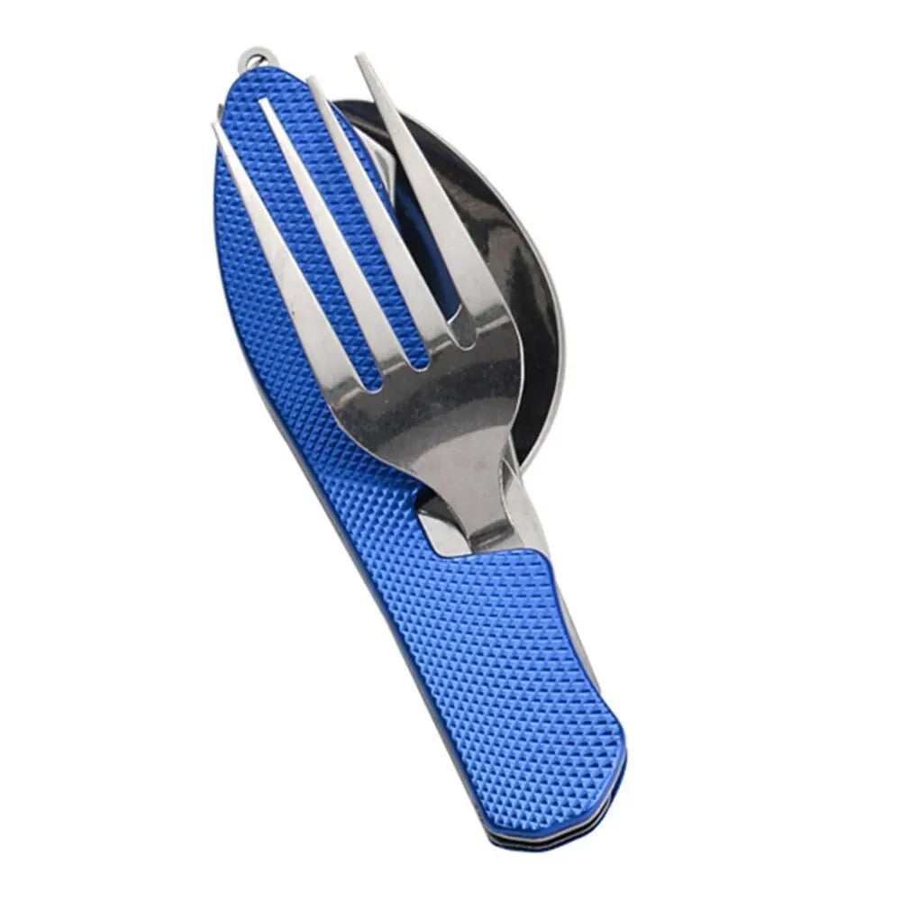 Folding Camping Cutlery Set — Knife, Fork & Spoon