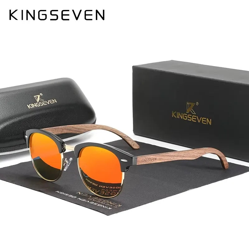 Wood Frame Polarized Sunglasses — UV400