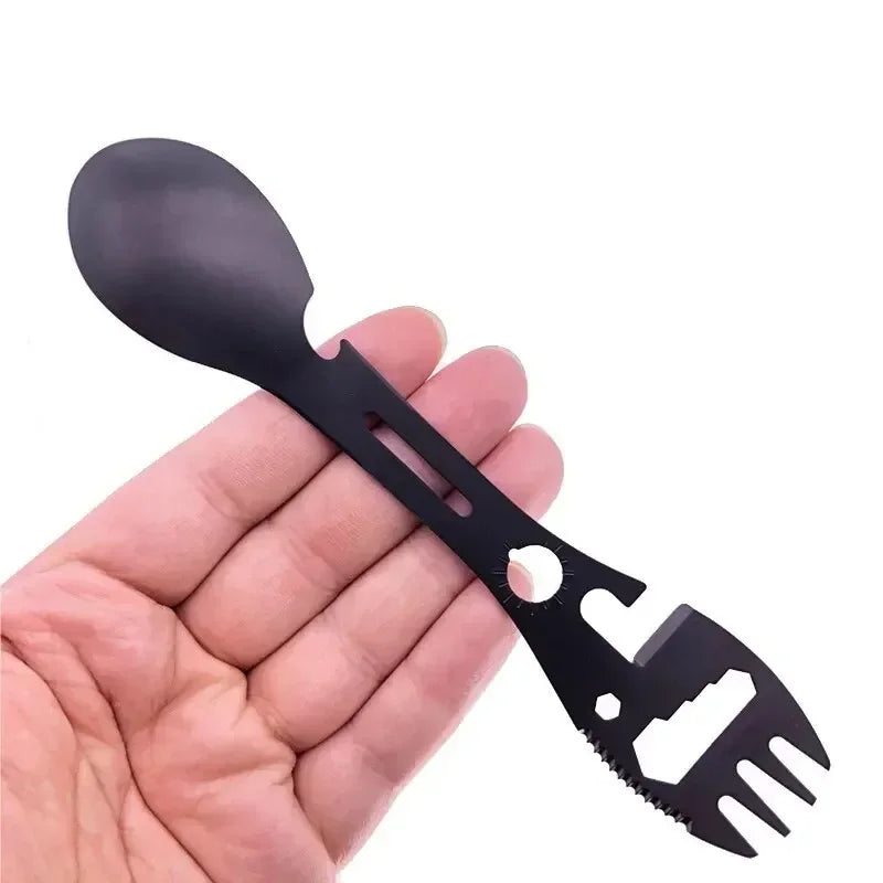 5-in-1 Stainless Steel Camping Cutlery Set