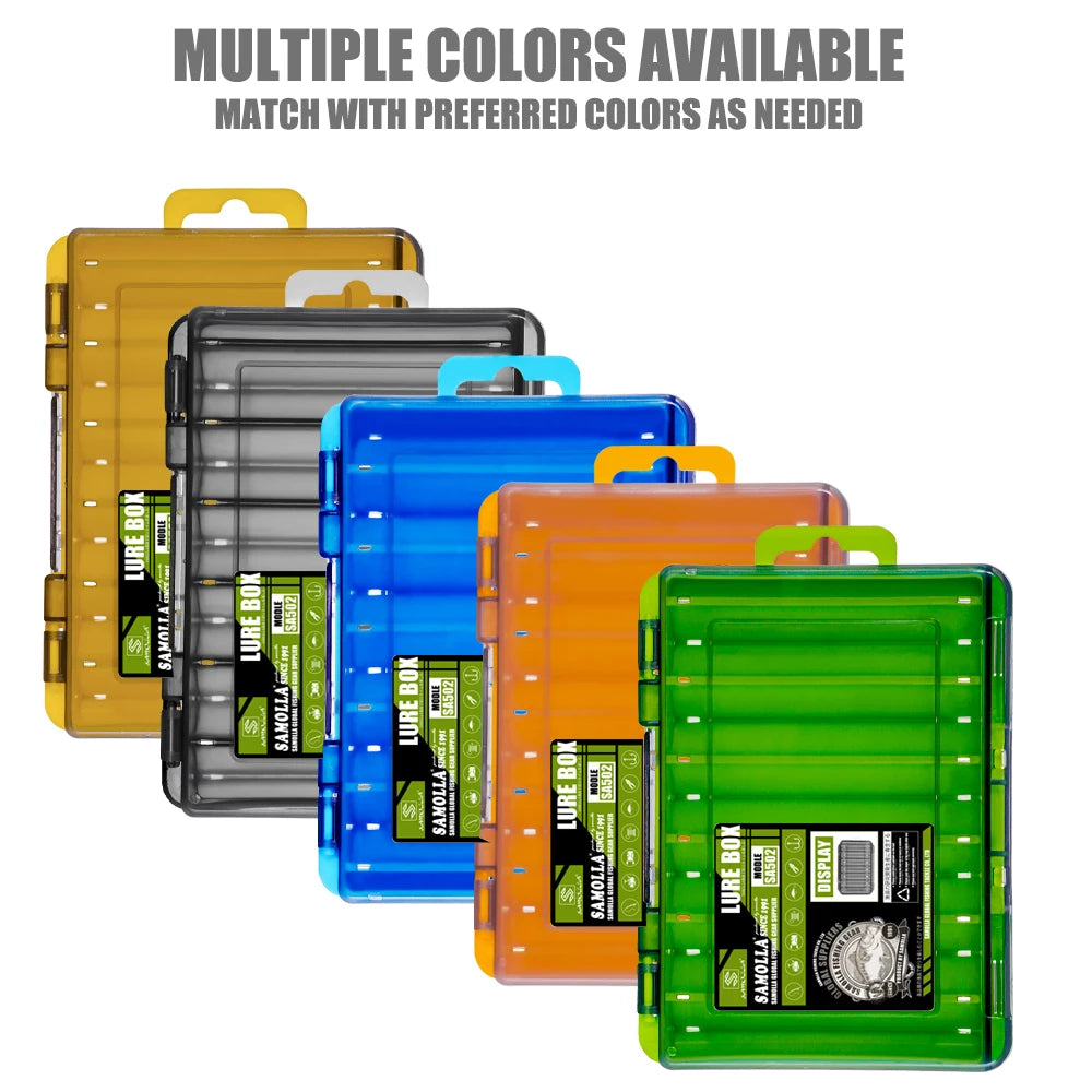 Double-Sided Fishing Tackle Box — 14 Compartments