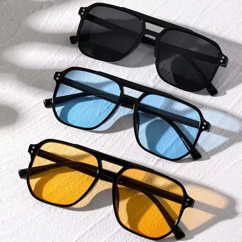 Oversized Square Sunglasses — Black UV400