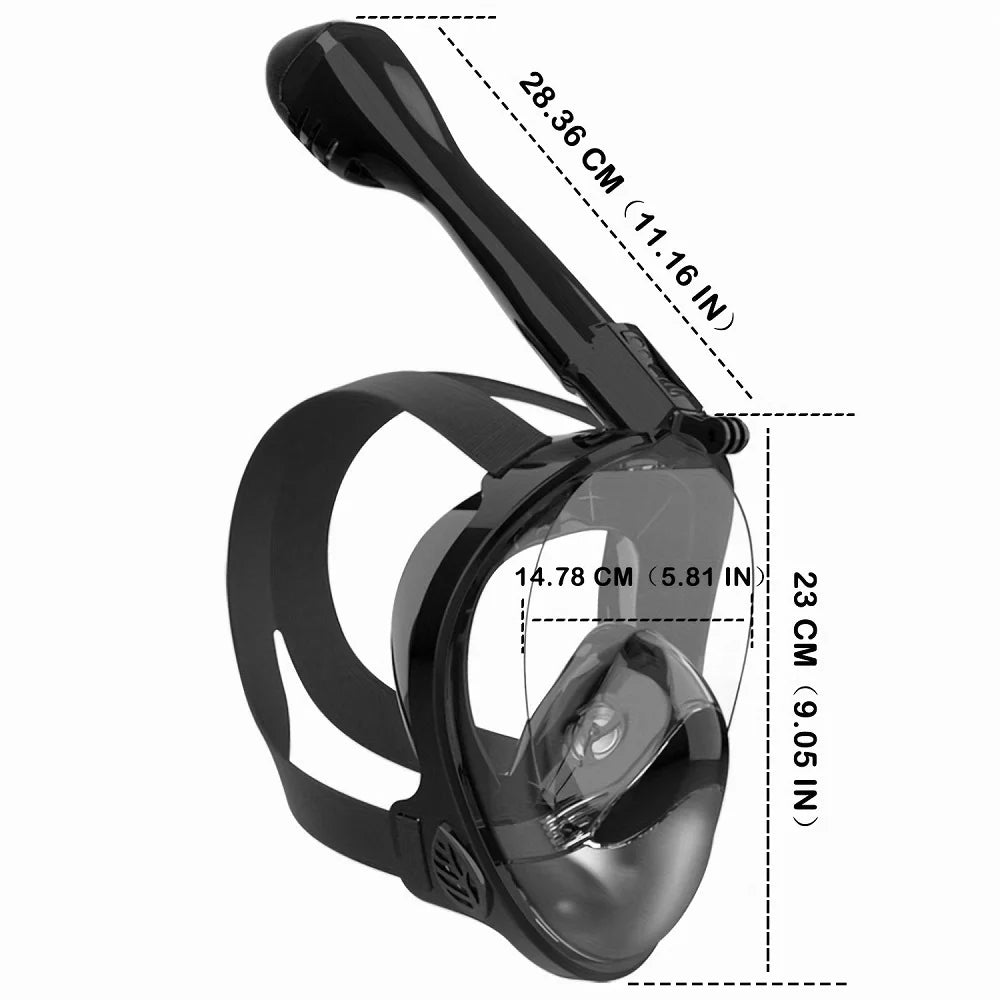 Full Face Snorkel Mask — 180° Panoramic View