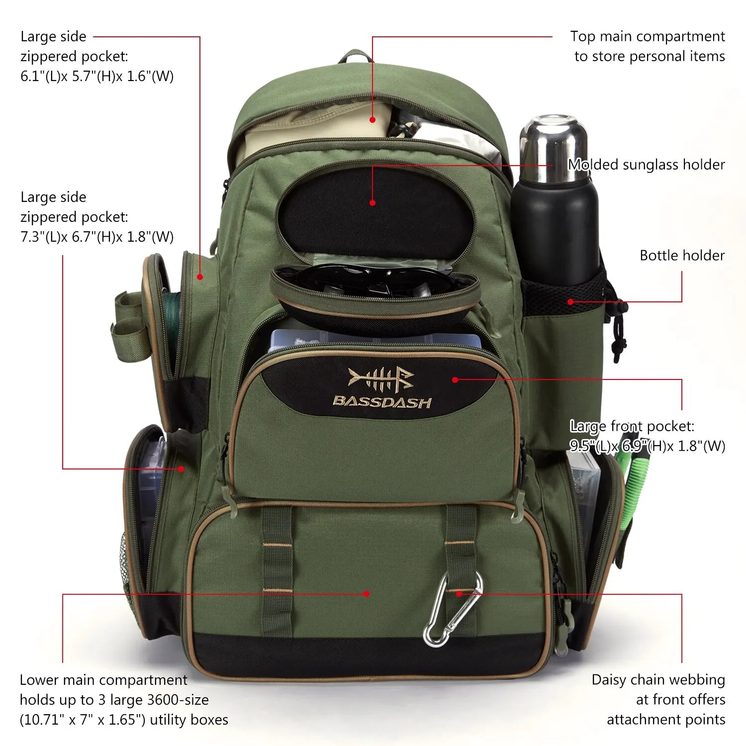 Fishing Tackle Backpack — Lightweight