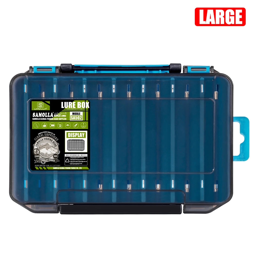 Double-Sided Fishing Tackle Box — 14 Compartments