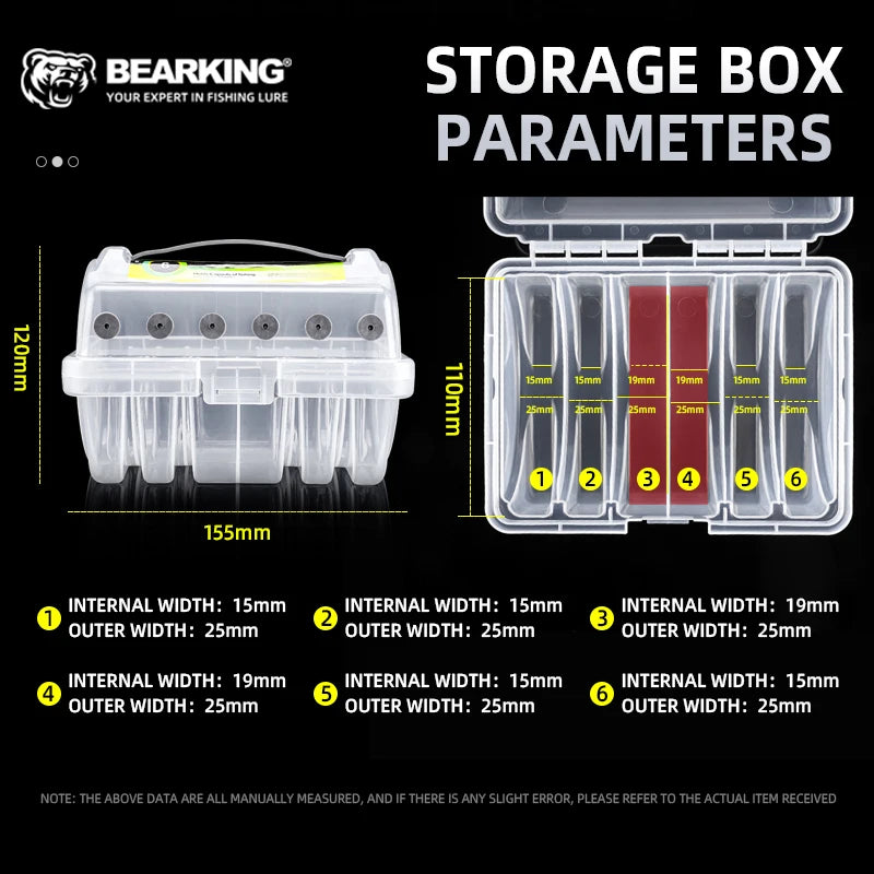 Double-Sided Fishing Tackle Box — 6 Compartments