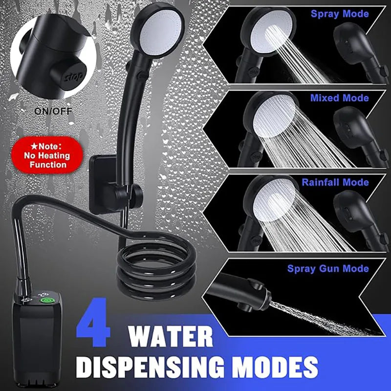 Portable Electric Camping Shower — 6000mAh