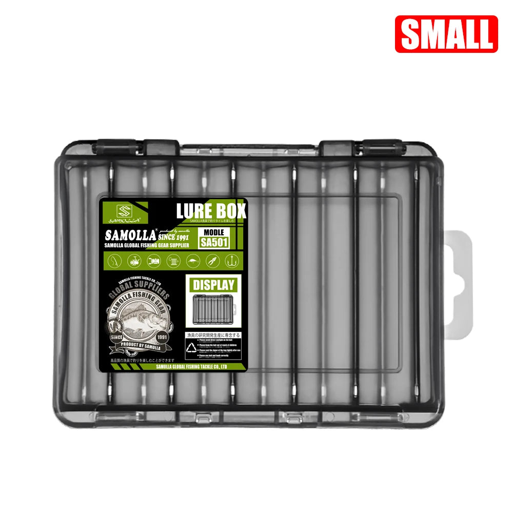 Double-Sided Fishing Tackle Box — 14 Compartments