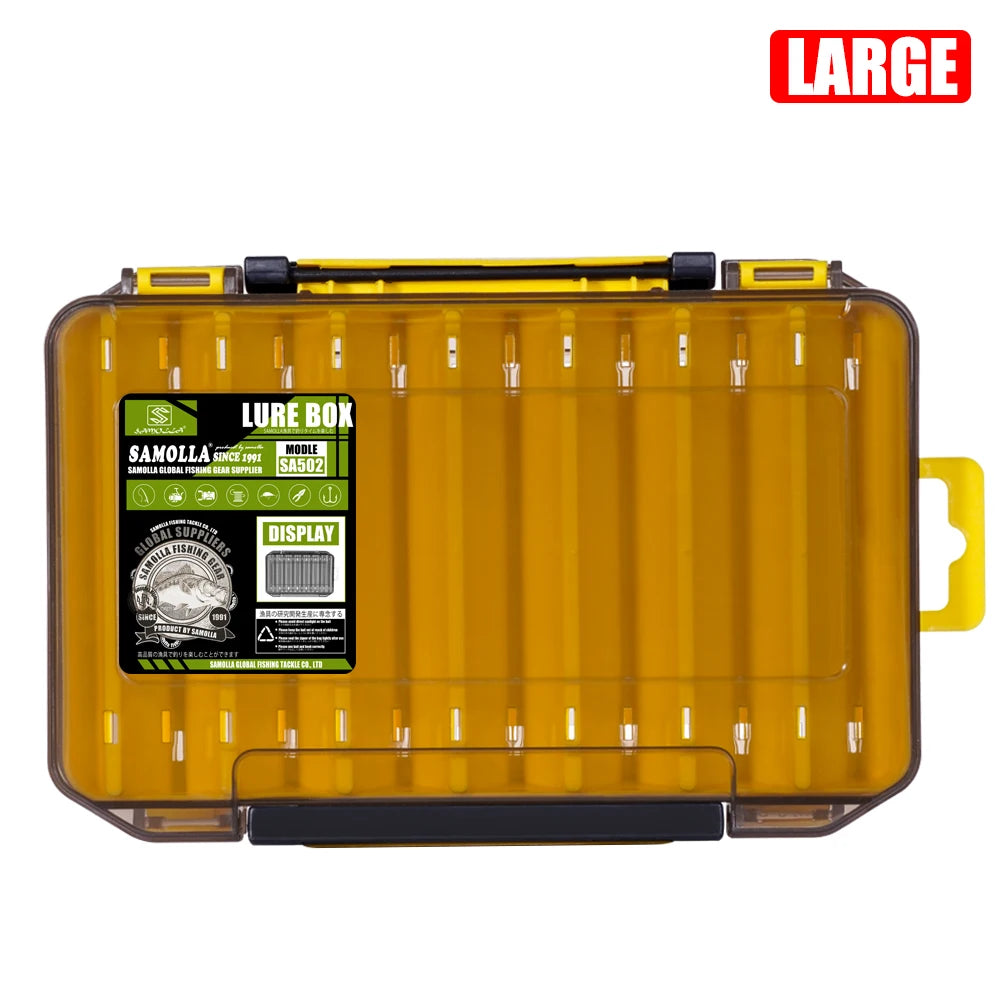 Double-Sided Fishing Tackle Box — 14 Compartments