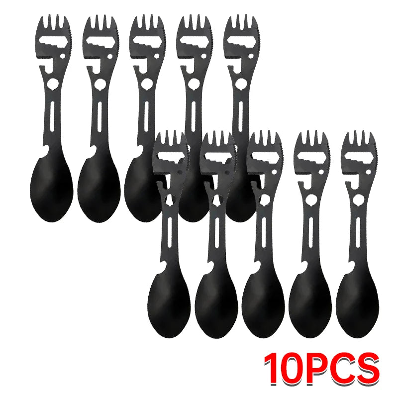 5-in-1 Stainless Steel Camping Cutlery Set