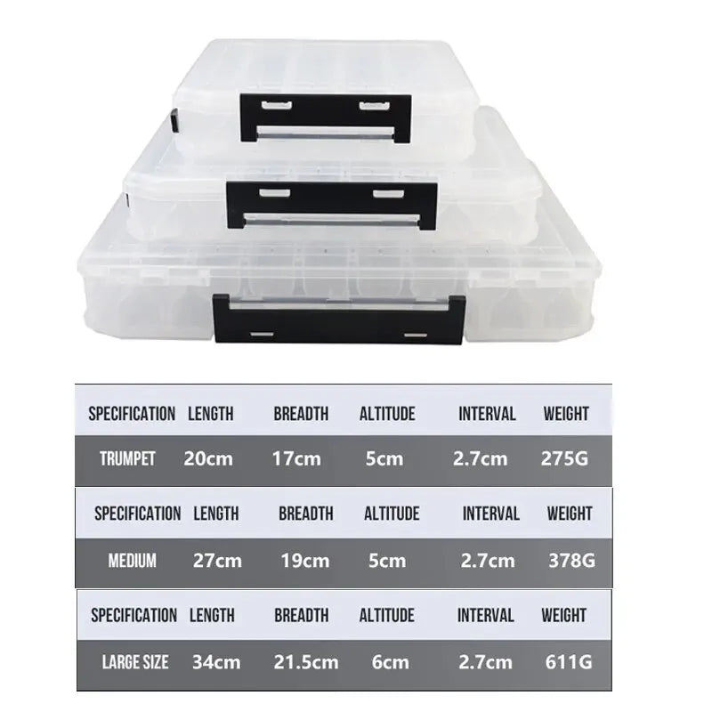 Double-Sided Large Fishing Tackle Box
